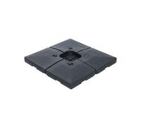 Lot de 4 poids de lestage carré pour parasols déportés dim. par dalle 51L x 51l x 12H cm polyéthylène haute densité noir