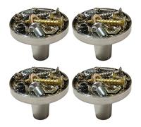 Lot de 4 poignées d'armoire - faites à la main avec vis - Boutons de meubles pour cuisine, armoire, tiroir, meubles, nickel