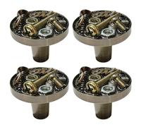Lot de 4 poignées d'armoire faites à la main avec vis, boutons de meubles pour cuisine, armoire, tiroir, meubles, noir