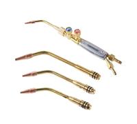 Lot de 4 poignées de brûleur à souder, construction en cuivre pour réservoirs CGA 200 et CGA 540, utilisation pour 3/8" 24 connexions, kit léger, brûleur à souder dur