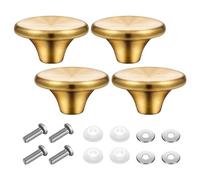 Lot de 4 poignées de rechange pour couvercle usé | Boutons de rechange et de rechange pour couvercles usés - Couleur dorée - Profil large - Base conique