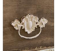 Lot de 4 poignées pour commode Lupiac blanc vieilli H/L/P env. 6/10.5/1 cm