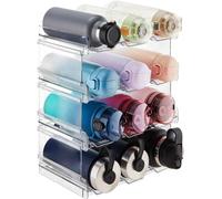 Lot de 4 porte-bouteilles en plastique empilables pour placard de cuisine