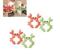Lot de 4 porte-cuillères à crabe pour casserole | Support de spatule en forme de crabe en silicone pour ustensiles de travail, louche, support de spatule pour restaurant et maison