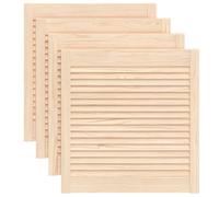 Lot de 4 portes d'armoire à lamelles en pin massif - 61,5 x 59,4 cm - Pour façade de cuisine - Avec circulation de l'air - Pour rénovation et montage