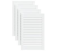 Lot de 4 portes d'armoire design à lamelles en pin massif blanc 61,5 x 39,4 cm - Porte de meuble de rechange pour façade de cuisine avec circulation de l'air et montage polyvalent