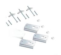 Lot de 4 portes pliantes en acier pour support pivotant | Répare les trous dénudés, design à double trou, s'adapte aux portes de 2,5 à 1 cm, comprend des vis, construction en métal
