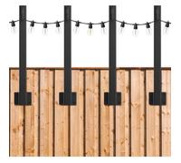Lot de 4 poteaux lumineux réglables pour l'extérieur, avec clip, support pour terrasse, jardin, mariage, vacances