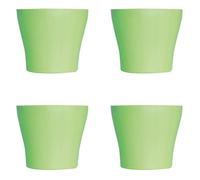 Lot de 4 Pots à Fleurs en Plastique Vert Avec Cache-Pot GH629GR St Helens Home and Garden - 20 Cm x 14.5 Cm