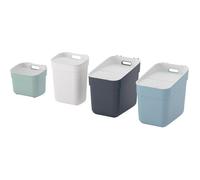 Lot de 4 poubelles Curver à collecte immédiate - 5 l + 10 l + 2 x 20 l - blanc/vert/bleu/gris