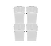Lot de 4 poubelles KEDEN SORTIBOX recycler, blanc, 100L