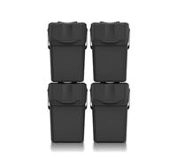 Lot de 4 poubelles KEDEN SORTIBOX recycler, noir, 100L