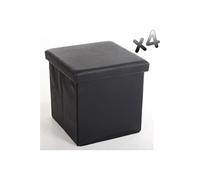 Pegane Lot de 4 poufs carrés - Noir