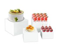 Lot de 4 Presentoir Aperitif Buffet Cube, Presentoir Gateau en PVC