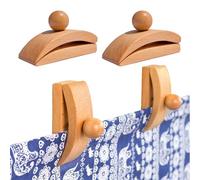 Lot de 4 présentoirs muraux en bois - Ensemble d'affichage de tapisseries 4 pièces, pinces pour accrocher des couvertures | Support mural pour tapis, tapis, tissu, chambre, salon