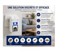 Lot de 4 Prise à Ultrason anti Nuisible Répulsif Ultrason Ondes Electromagnétiques Souris Rats Araignées Cafards Ultrasonique