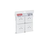 - Lot de 4 prises encastrées 2P+T 16A complet - Mosaic - blanc