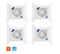 Lot de 4 Prises intérieures encastrées 3000W & Ports USB-A + USB-C (20 W) connectées Wifi + Suivi de consommation
