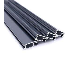 Lot de 4 Profils Alu Recoupables pour Moustiquaire Fenêtre Cadre Fixe - Aluminium Résistant - Facile à Couper (Gris Anthracite, 1000 mm)