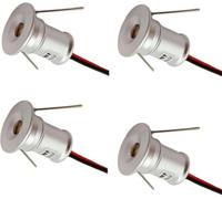 Lot de 4 projecteurs à faisceau LED, mini lumières de paysage DC 12 V 1 W, lampe encastrée au plafond for comptoir de vitrine d'affichage intérieur, for escalier, placard, éclairage de couloir(Green,30°)