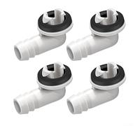 Lot de 4 raccords coudés en PVC pour tuyau de vidange de climatiseur, sortie de 15 mm, système de drainage de condensat