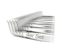 Lot de 4 raccords muraux en PVC Sinus 76/18 transparent pour plaques | Largeur : 670 mm - 9 cannelures - Dimensions : 160 x 70 mm - Raccord mural - Finition de toit pour toit de terrasse, carport
