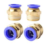 Lot de 4 raccords rapides à filetage extérieur droit Push to Connect Fittings - 12 mm - 1/2''PT
