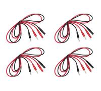 Lot de 4 rallonges de câble de test multimètre de 4 mm, connecteur mâle vers femelle, fiche banane vers sondes crocodile, câble de test