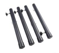 Lot de 4 rallonges de pieds de table réglables pour tables pliantes avec pieds courbés ou droits, rehausseurs de hauteur en acier robuste avec 4 niveaux et pieds antidérapants (44 cm)