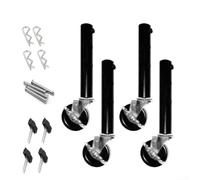 Lot de 4 rallonges de pieds de table robustes en métal réglables avec roulettes, kit de roues de table pliables robustes pour bureau de cuisine ou comptoir, pieds en caoutchouc antidérapant