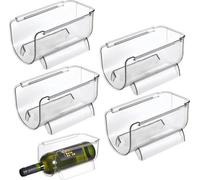 Lot de 4 rangements pour réfrigérateur : porte-bouteilles de vin en plastique