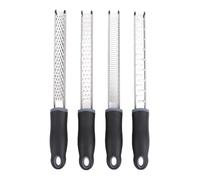 Lot de 4 râpes à fromage plates à main en acier inoxydable 304, outil de zesteur de citron, râpe à gingembre, broyeur de légumes pour agrumes, chocolat, fruits, ail