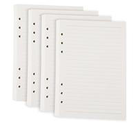 Lot de 4 recharges Filofax A5 - 320 feuilles de papier ligné ligné à 6 trous pour agenda, carnet, planificateur rechargeable pour l'école, le bureau, les voyages