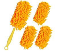 Lot de 4 recharges réutilisables compatibles avec poignée Swiffer Duster, lavables en Bafezoze (poignée non incluse) - Orange