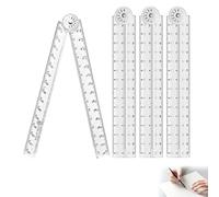 Lot de 4 règles pliantes de 30 cm, compactes et portables avec marquages métriques transparents, outil de mesure de précision pour projets scolaires, travail de bureau, bricolage, guide à bord droit