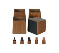 Lot de 4 Rehausseur Pieds de Lit en Bois Lourd Pied de Meuble Supporte 1000KGS Augmentation Marron 4 4 Pouces(Amélio PIED DE MEUBLE