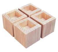 Lot de 4 rehausseurs de meubles en bois de 10,2 cm pour canapés, lits, tables, tables de chevet, bureaux, supporte jusqu'à 500 kg, solution d'élévation durable