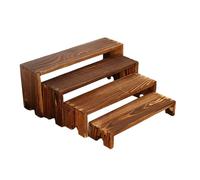 Lot de 4 rehausseurs de table en bois de 31,1 x 7,5 x 14 cm | Plateformes de tailles multiples pour présentoir à gâteaux et bijoux | Rehausseur de vitrine pour magasin de détail