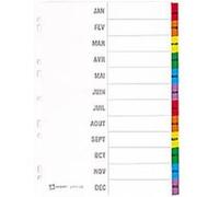 Lot de 4 Répertoires mensuel 12 touches . En carte blanche, onglets plastifiés de couleur. Maxi format G
