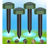 Lot de 4 Répulsif Taupe Solaire à Ultrason, Répulsif à Ultrasons Utilisé pour Repousser Les Animaux Fouisseurs Tels Que Les Taupes Campagnols Serpents Lézards etc, Protection Pelouses Jardins