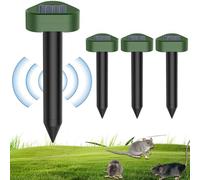 Lot de 4 Répulsif Taupe Solaire à Ultrason, Répulsif à Ultrasons Utilisé pour Repousser Les Animaux Fouisseurs Tels Que Les Taupes Campagnols Serpents Lézards etc, Protection Pelouses Jardins