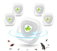 Lot de 4 répulsifs à ultrasons silencieux et non toxiques pour souris, rat, araignée, moustique, fourmis, cafard, animal domestique, pour la maison, la cuisine, le garage, la cave