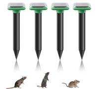 Lot de 4 répulsifs solaires anti-taupes à ultrasons - Répulsif contre les taupes - Répulsif contre les taupes - Protection IP65 - Pour pelouse et jardin