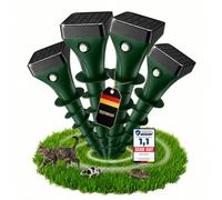 Lot de 4 répulsifs solaires anti-taupes avec ultrasons et vibrations pour jardin, pelouse et extérieur