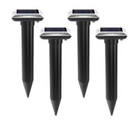 Lot de 4 répulsifs solaires anti-taupes étanches IP66 pour jardin et | Ultrasons et vibrations, tous les 50 s et 3 s, fonctionne à l'énergie solaire sans pile, comme répulsif pour serpents et