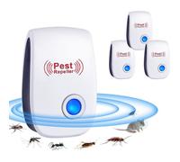 Lot de 4 Répulsifs Ultrason à Brancher, Anti Moustique Insecte Mouche Araignée Fourmi pour Maison Intérieur Prise