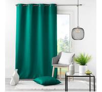 Lot de 4 rideaux à œillets 140 x 260 cm - polyester tamisant Émeraude