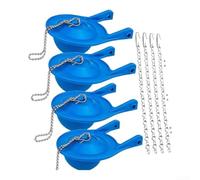 Lot de 4 robinets de chasse d'eau de rechange de 7,6 cm avec poignées | Ajustement parfait pour Gerber 99-788, construction robuste en PVC, taille de 7,6 cm, chaînes incluses, facile à installer