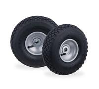 Relaxdays 4x Roues de chariot jeu de 2, 3.00-4