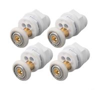 Lot de 4 rouleaux de porte de douche pour portes en verre de 4 à 8 mm - Roulettes faciles à glisser pour cabine de douche - Roues en nylon et ABS - Blanc avec diamètre de 19 mm, 23 mm, 25 mm, 27 mm